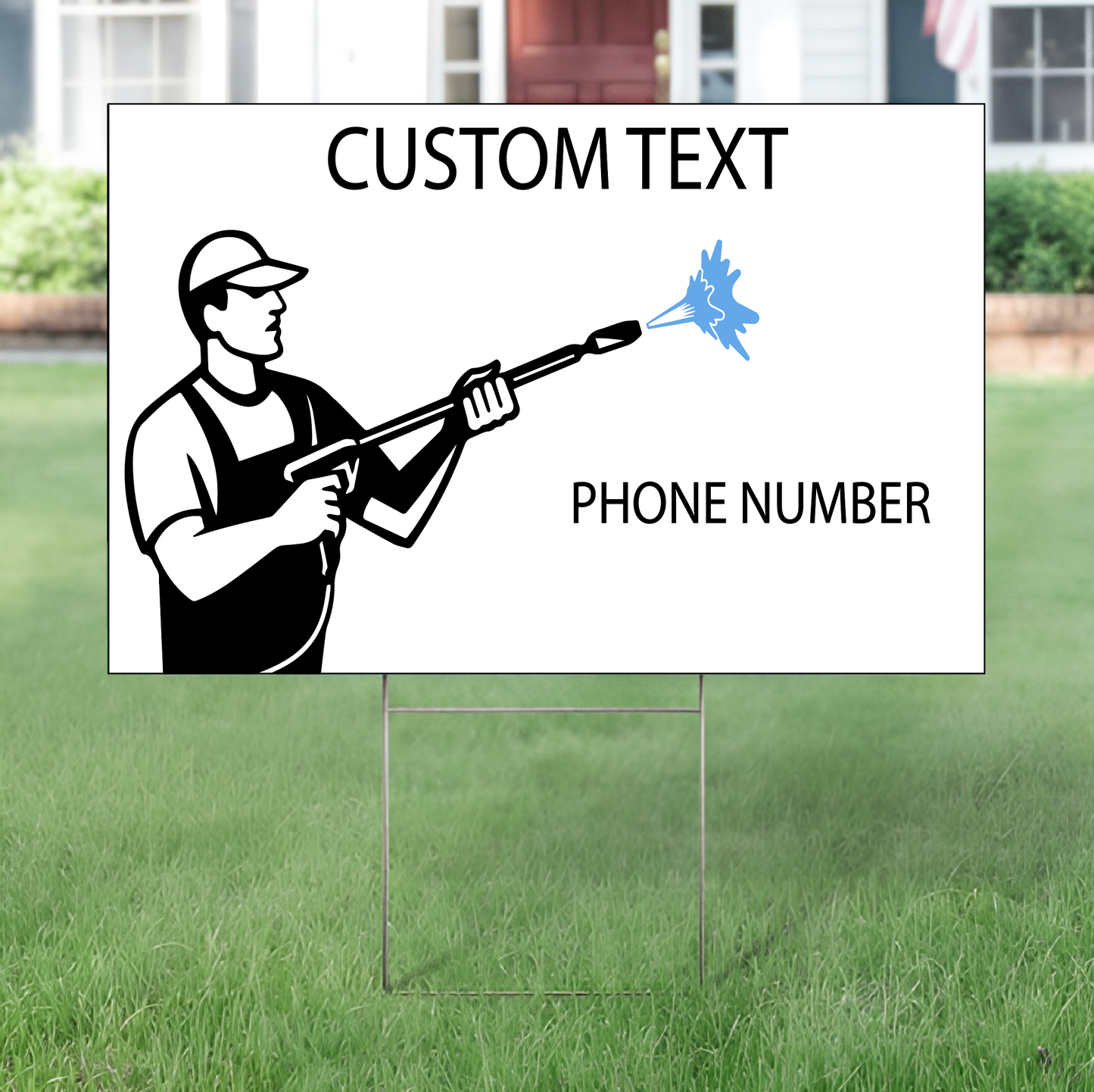 Pressure Washing Man Yard Sign Template