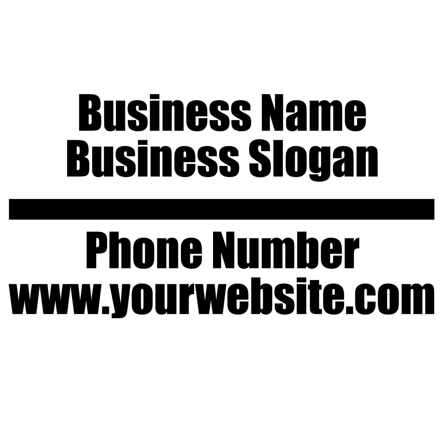 Clean Block Style Business Window Decal | Custom Vinyl Storefront Sign with Contact Info