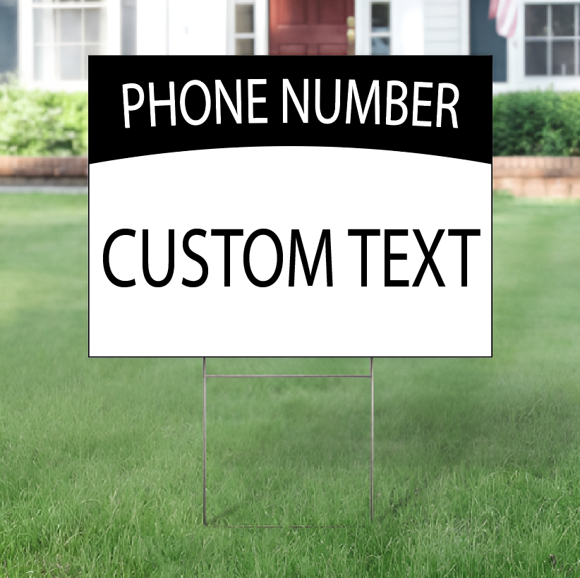 Curved Two Tone Generic Yard Sign Template