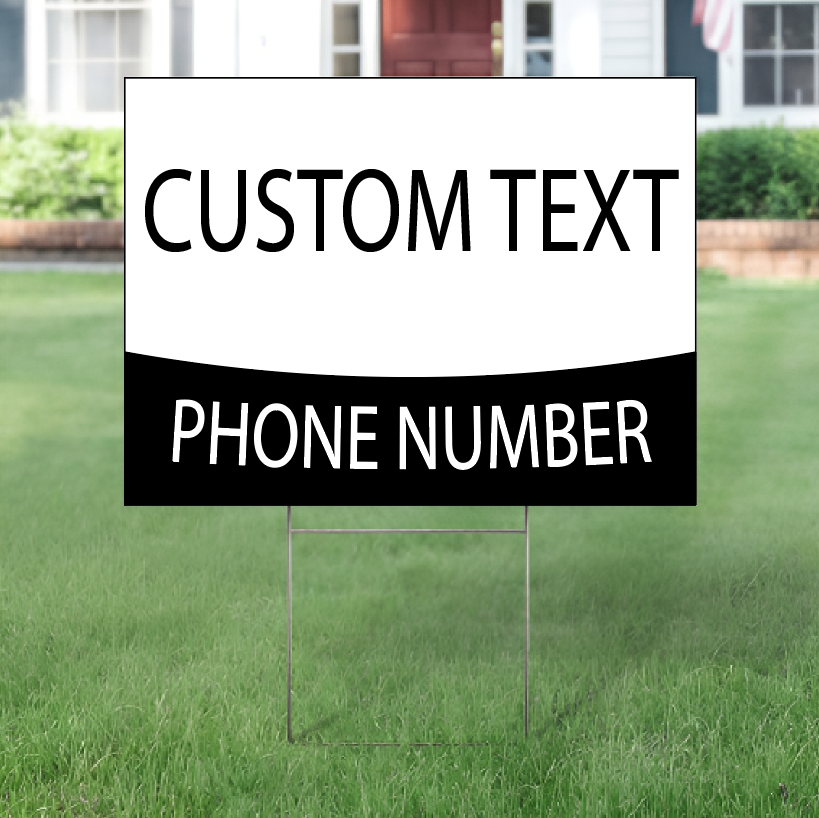 Flipped Curved Two Tone Generic Yard Sign Template