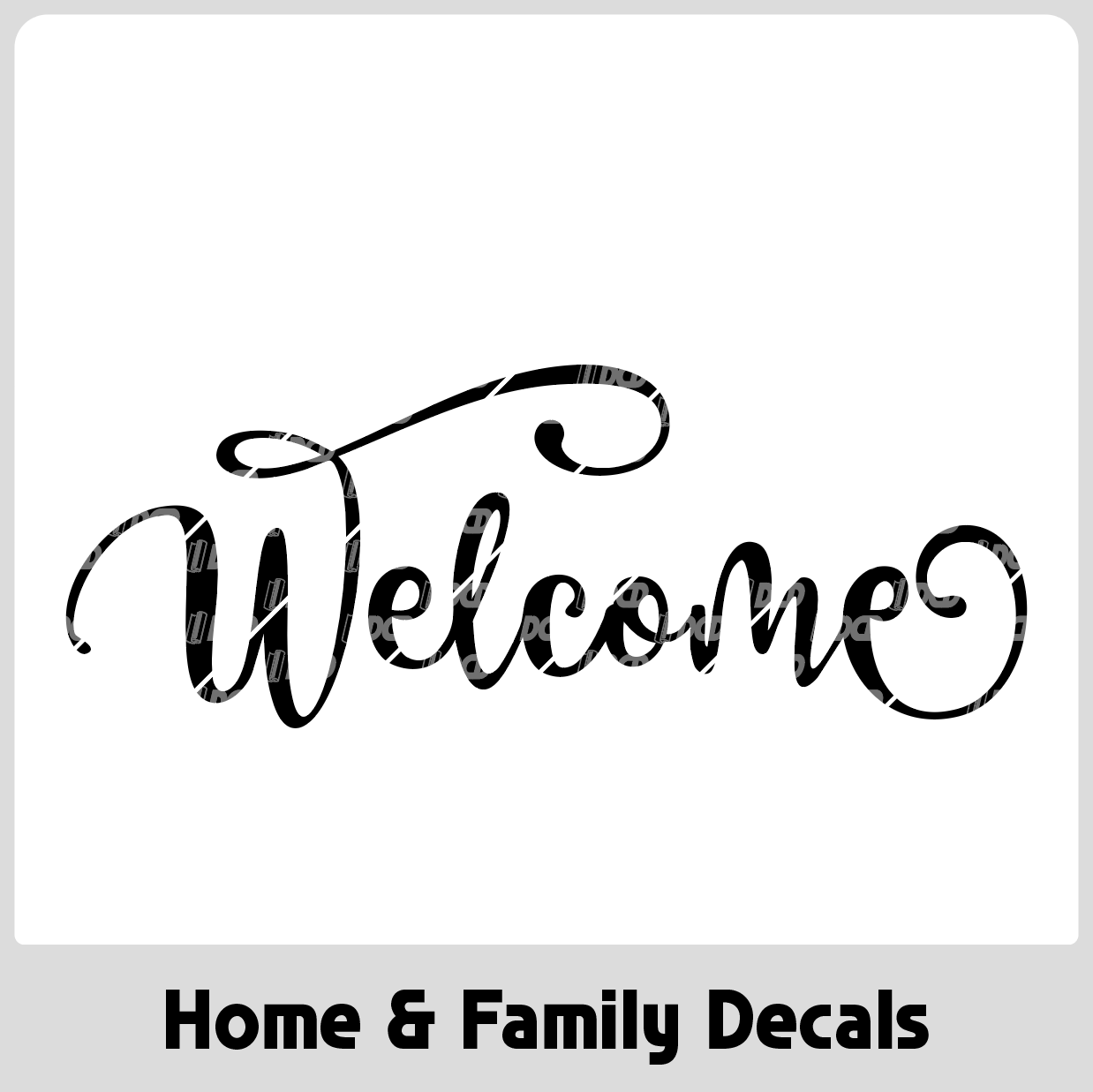 Elegant Script Welcome Door Decal | Swirled Cursive Vinyl Sign for Home