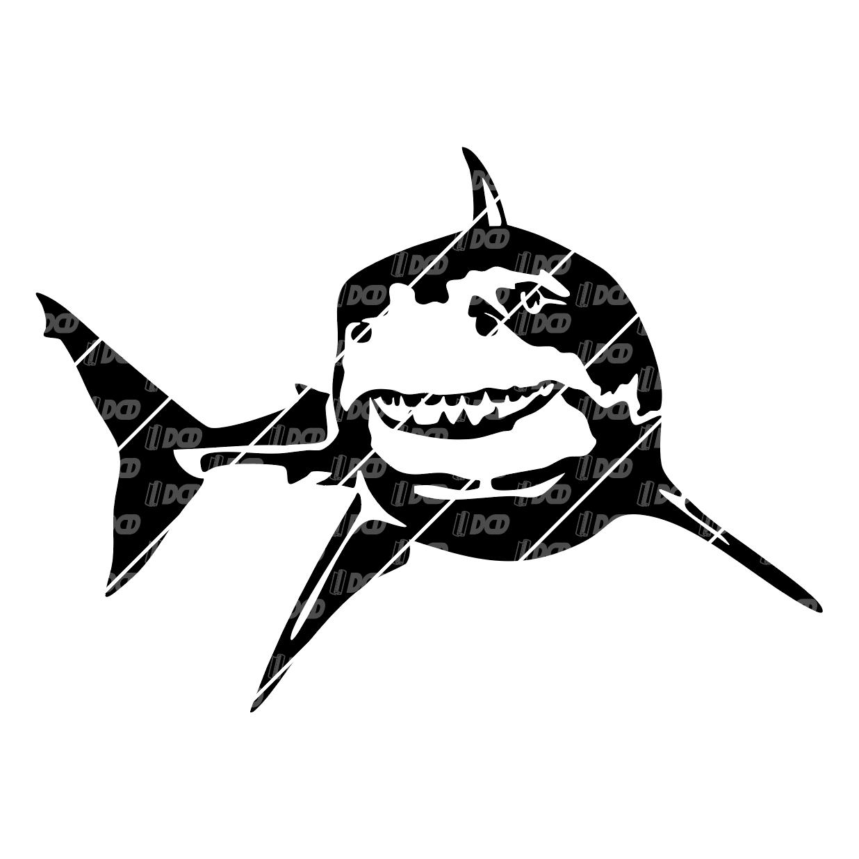 Great White Shark Turning Decal