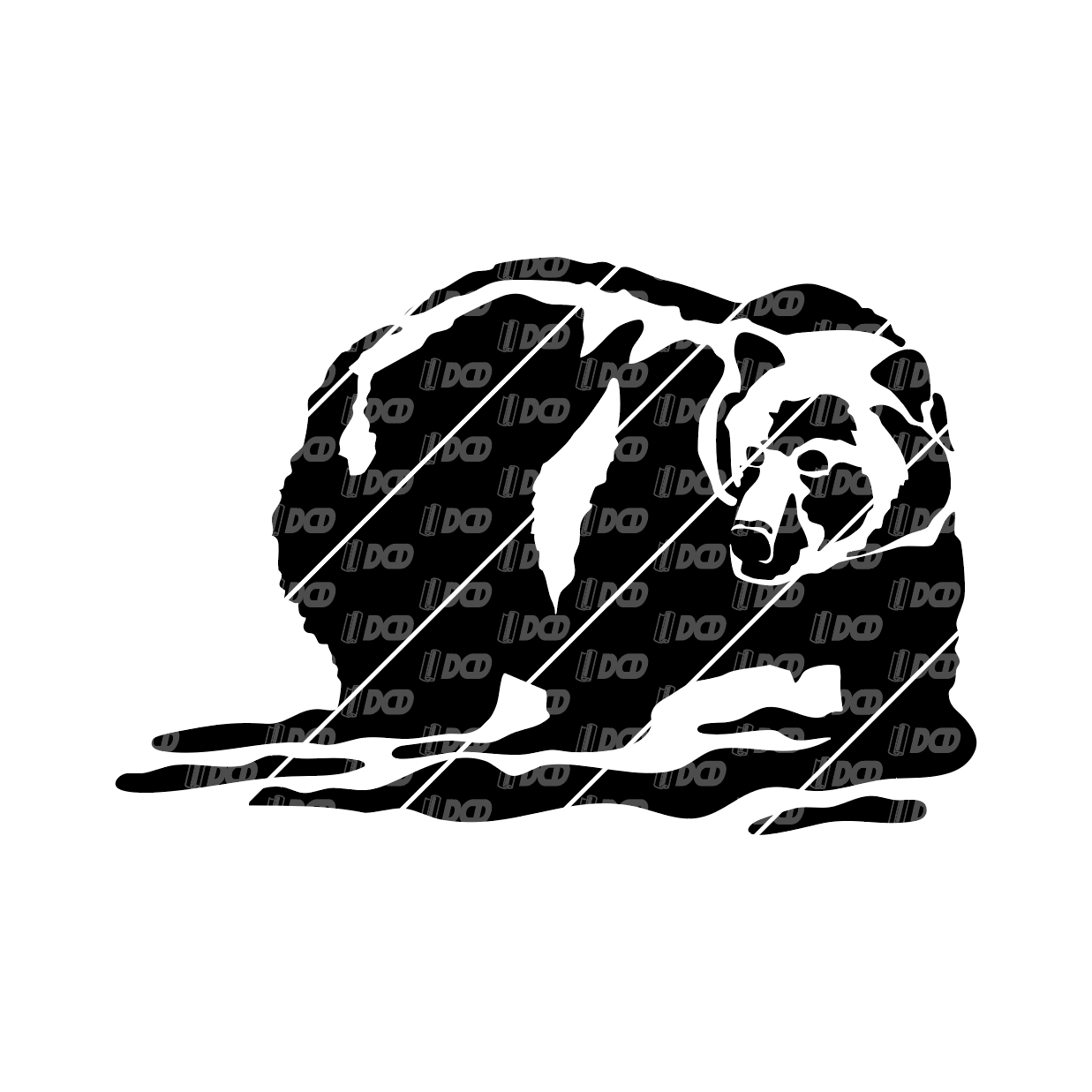 Grizzly Wading Decal