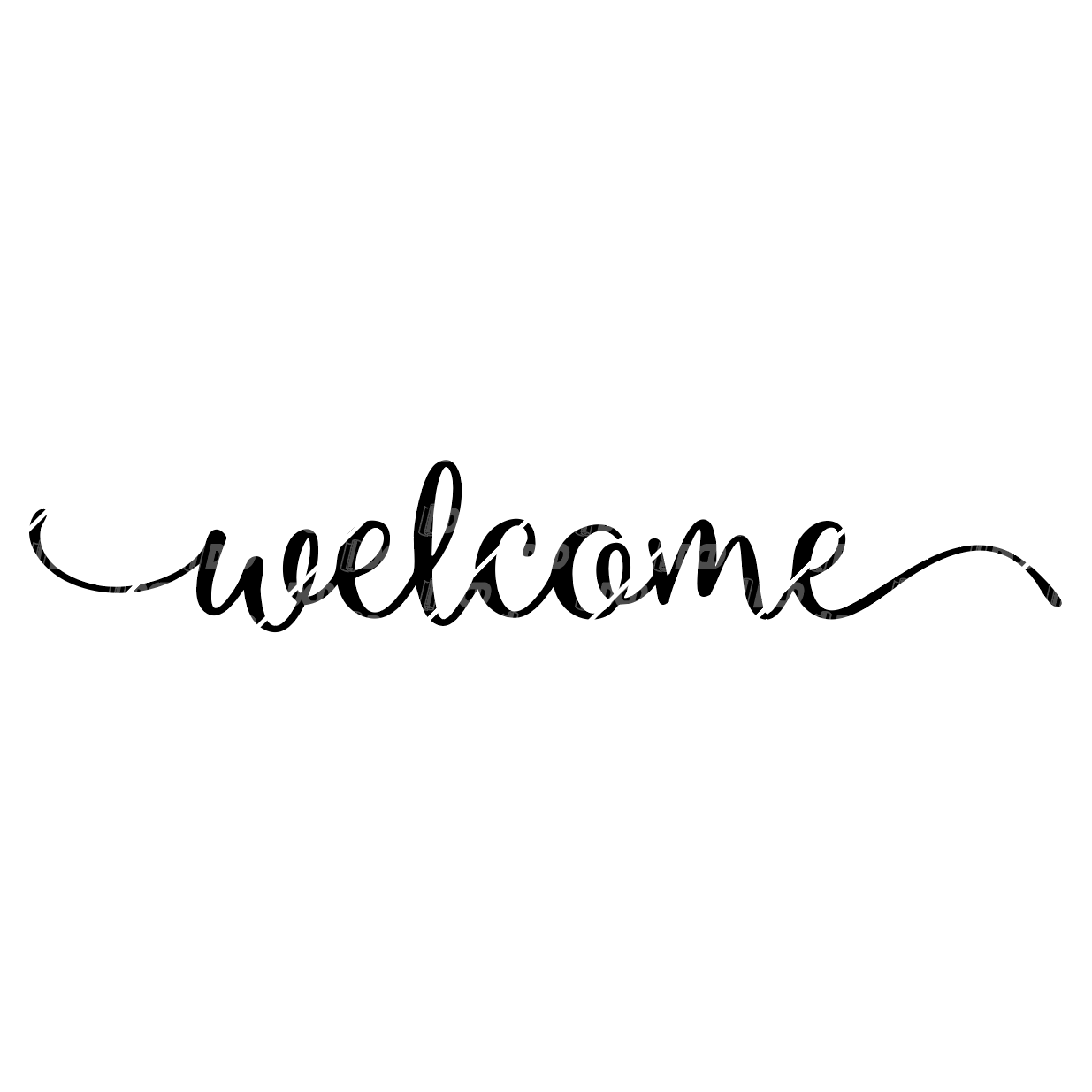 Script Welcome Door Decal | Elegant Cursive Front Door Vinyl Sticker