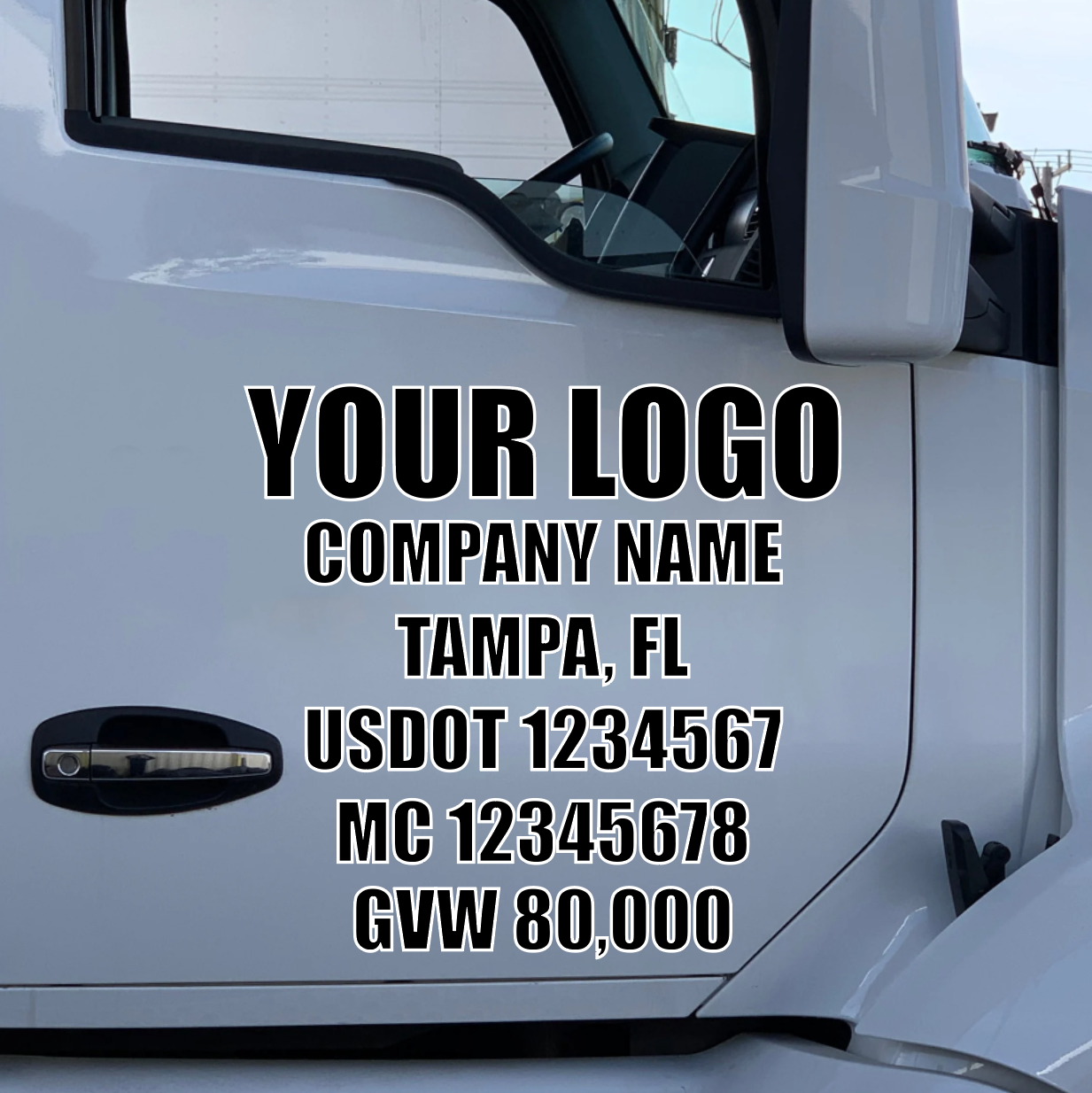 Custom Logo USDOT Truck Number Decal | FMCSA-Compliant Door Stickers