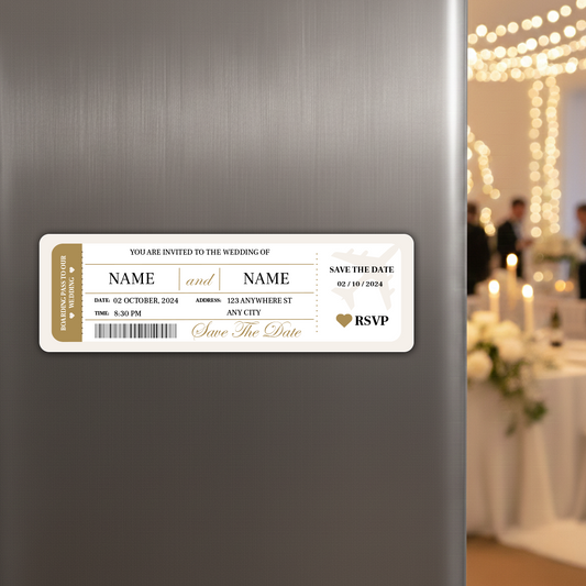 Boarding Pass Style | Save The Date Magnets