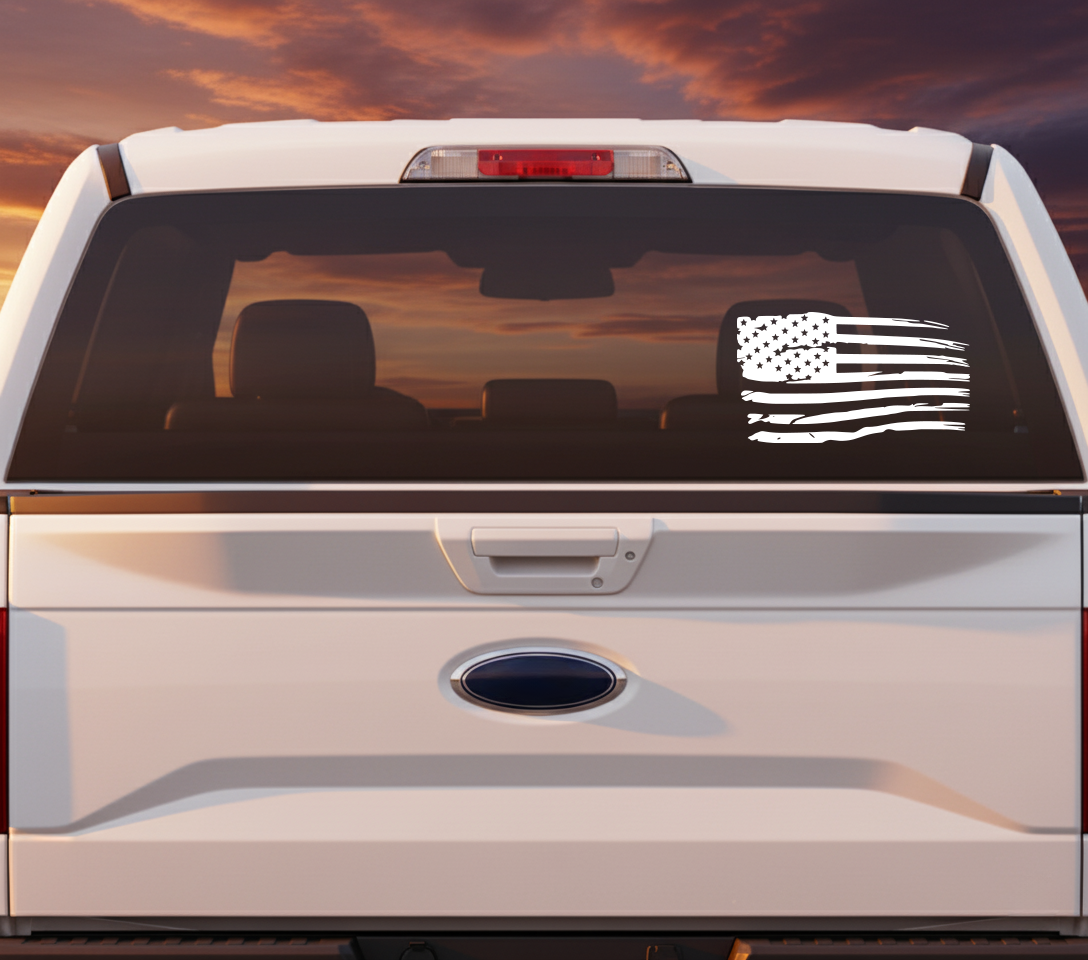 Distressed USA Flag Decal