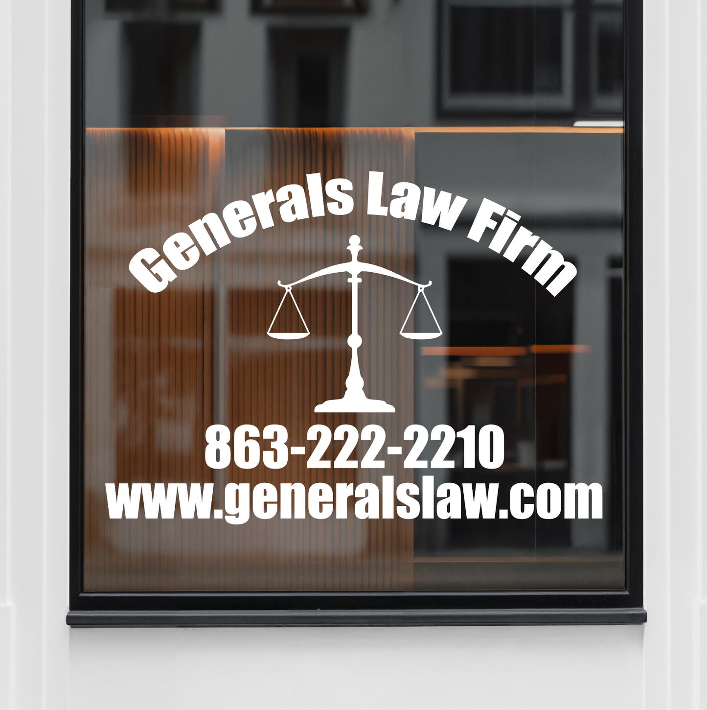 Classic Law Office Window Decal | Custom Vinyl Sign for Legal and Professional Businesses