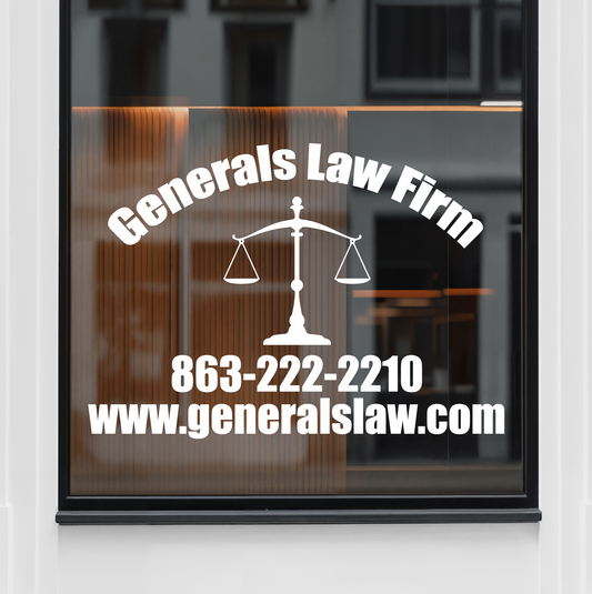 Classic Law Office Window Decal | Custom Vinyl Sign for Legal and Professional Businesses