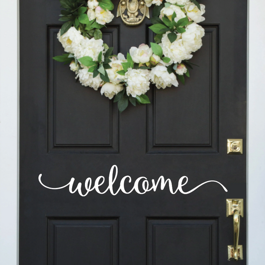 Script Welcome Door Decal