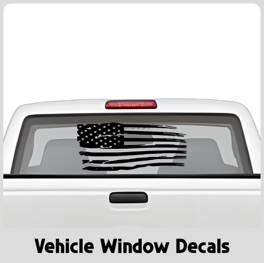 Distressed USA Flag Rear Window Decal