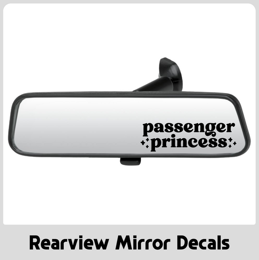 Passenger Princess Rearview Mirror Decal