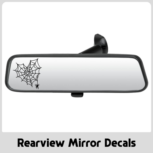 Heart Spider Web Rearview Mirror Decal