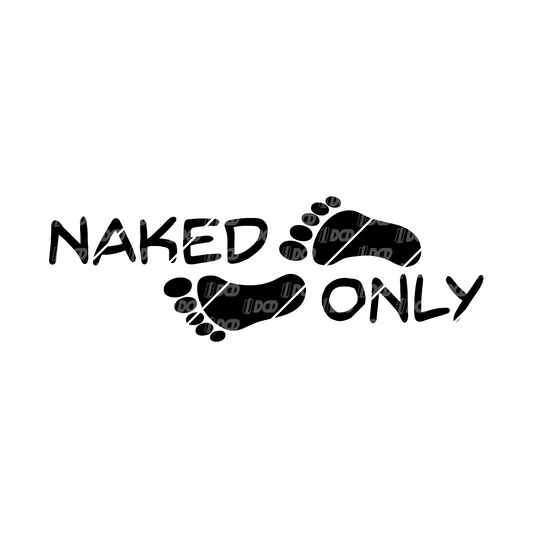 Naked Feet Only Decal
