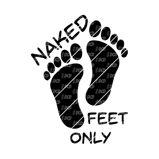Naked Feet Only Decal