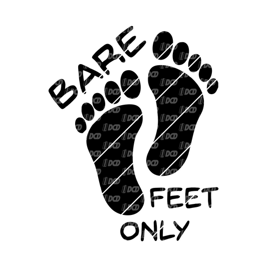 Bare Feet Only Decal