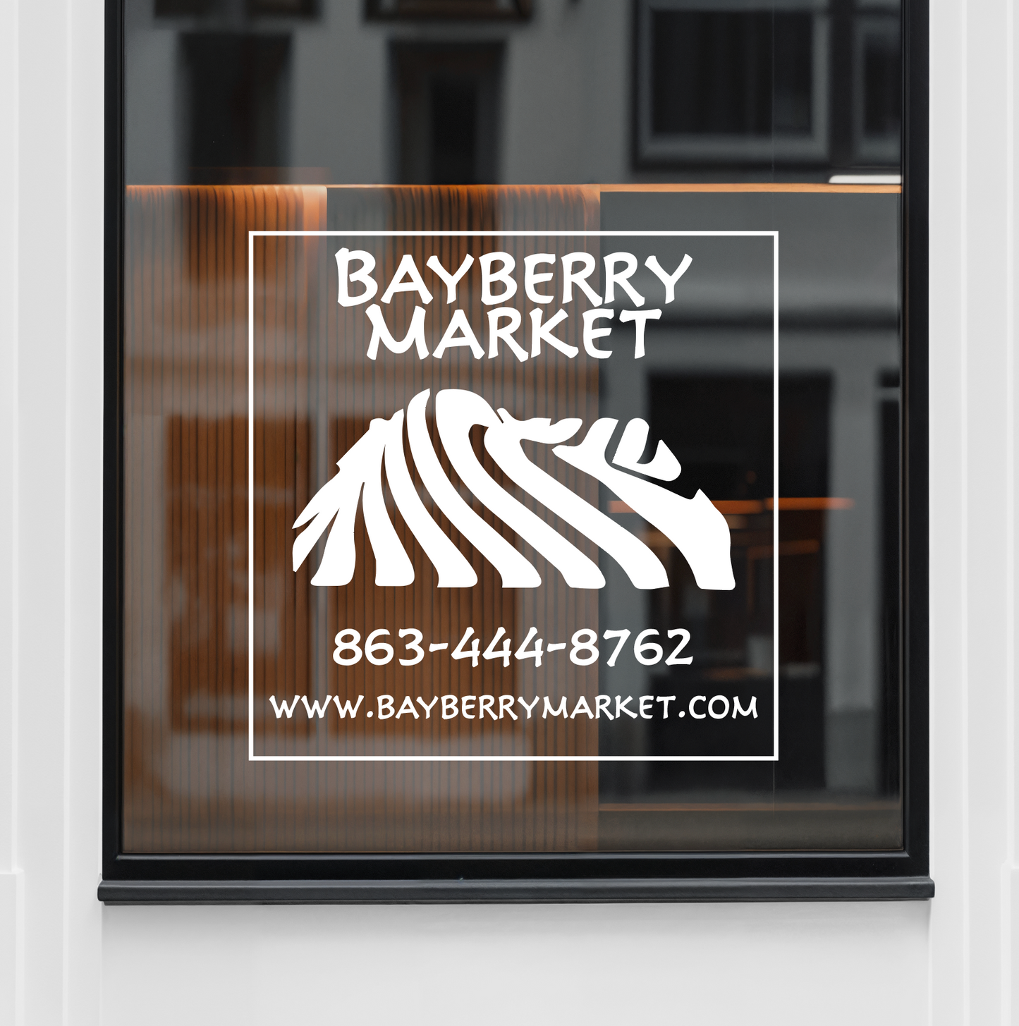 Rustic Farmhouse Style Storefront Decal | Custom Vinyl Window Sign with Logo & Business Info