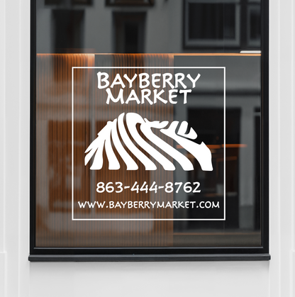 Rustic Farmhouse Style Storefront Decal | Custom Vinyl Window Sign with Logo & Business Info
