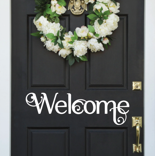 Modern Welcome Door Decal