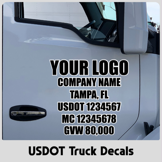 Custom Logo USDOT Truck Number Decal | FMCSA-Compliant Door Stickers