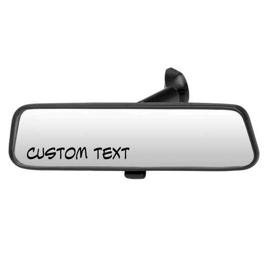 Custom Text Rearview Mirror Decal – Personalized Car Sticker