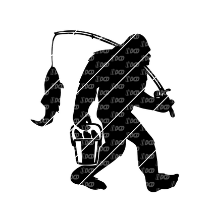 Bigfoot Fishing Decal