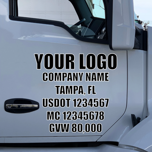 Custom Logo USDOT Truck Number Decal | FMCSA-Compliant Door Stickers